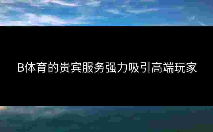 B体育的贵宾服务强力吸引高端玩家