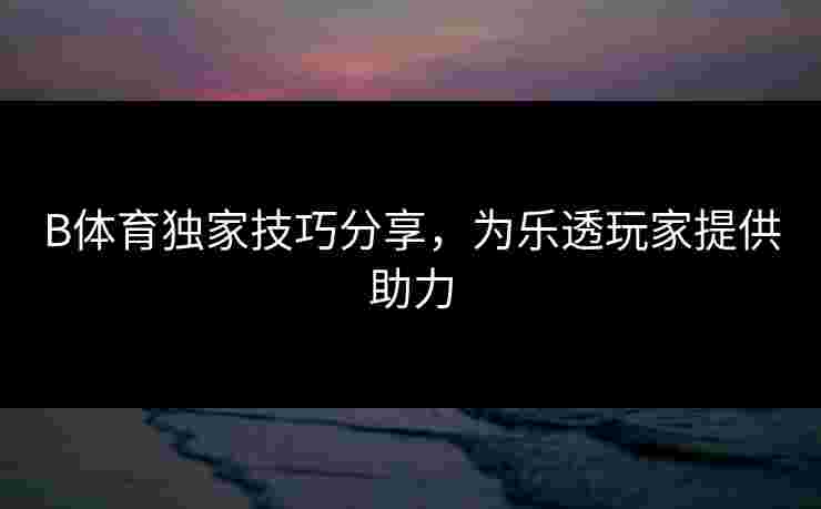 B体育独家技巧分享，为乐透玩家提供助力