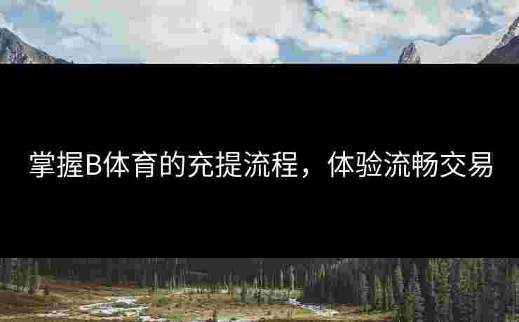 掌握B体育的充提流程，体验流畅交易