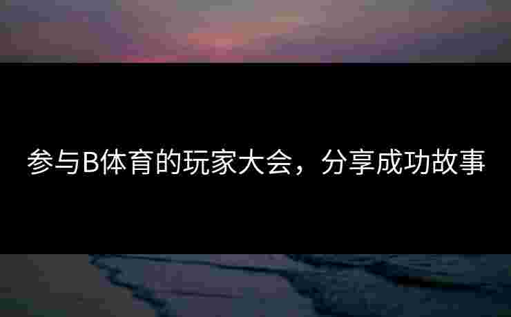 参与B体育的玩家大会，分享成功故事